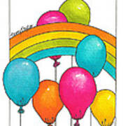 Rainbow Balloons Art Print