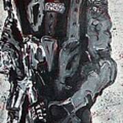 Red Marble Full Length Figure Portrait Of Swat Team Leader Alpha Chicago Police Full Uniform War Gun Art Print