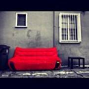 #red #sofa #couch #furniture #junk Art Print