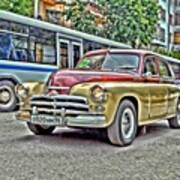 Retro Car #cars #car #ride #drive #foto Art Print