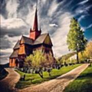Ringebu Stave Church, #norway #landscape Art Print