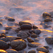 Rocks And Surf At Sunset Garrapata Art Print