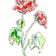 Rose 2 Floral Painting Art Print