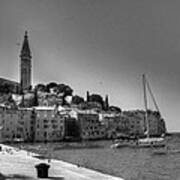 Rovinj Harbor Black-white Art Print