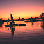 Sailing End Of The Day Backbay  Boston Art Print