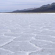 Salt Flats At Badwater With Polygon Art Print