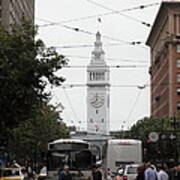San Francisco Ferry Building At End Of Market Street - 5d17863 Art Print