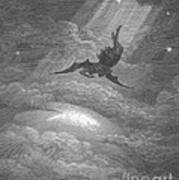 Satan Flying To Earth, By Dore Art Print