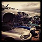 #scrap #scrapyard #junkyard #junk #car Art Print