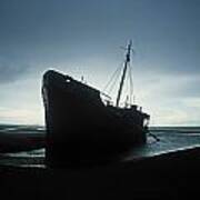 Shipwreck At Baltray Beach, Co Louth Art Print