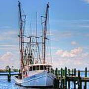 Shrimp Boat At Dock Art Print