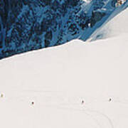Skiing In Chamonix Art Print