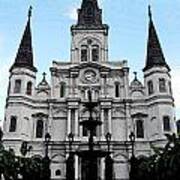 St Louis Cathedral And Fountain Jackson Square French Quarter New Orleans Fresco Digital Art Art Print