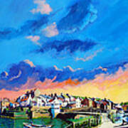 Staithes At Sundown Art Print