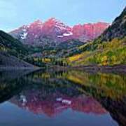 Sunrise At Maroon Bells Art Print