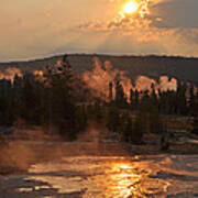 Sunrise Near Yellowstone's Punch Bowl Spring Art Print