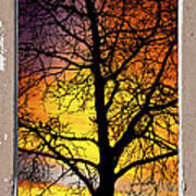 Sunset Into The Night Window View 4 Art Print