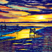 Sunset Over The Humber Estuary Art Print