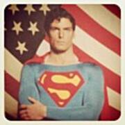 #superman #america #usa #flag Art Print