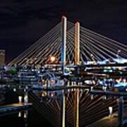 Tacoma Hwy 509 Bridge Up In Lights 1 Art Print