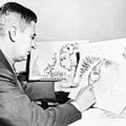 Ted Geisel Dr. Seuss 1904-1991 At Work Art Print