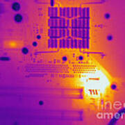 Thermogram Of A Computer Board Art Print