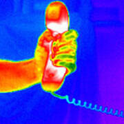 Thermogram Of A Telephone Art Print