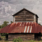 Tobacco Barn On Stormy Day Art Print