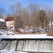 Waterfall Close Winter Art Print