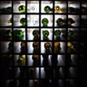 #wine #bottles #glass #cellar #winerack Art Print