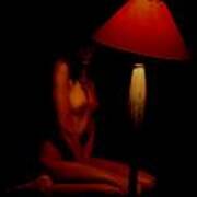 Woman With Red Lamp No.3 Art Print