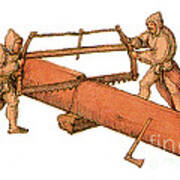 Woodworkers, Two-man Crosscut Saw Art Print