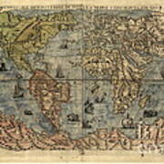 World Map, 16th Century Art Print