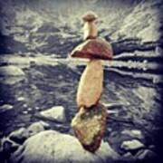 #zen #balance #stone #rock #lake #nature Art Print