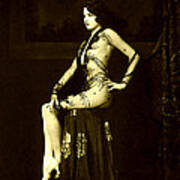 Ziegfeld Girl Jean Ackerman In Black Translucent Lace Gown Art Print
