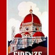 Florence Firenze 1920s Italian Travel Ad, Duomo Art Print