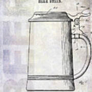 1914 Beer Stein Patent #2 Art Print