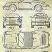 1990 Porsche 911 Patent Art Print