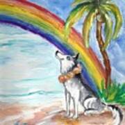 A Husky In Paradise #1 Art Print