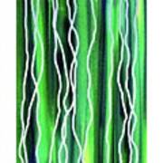 Abstract Lines On Green #2 Art Print
