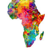 Africa Watercolor Map #1 Art Print