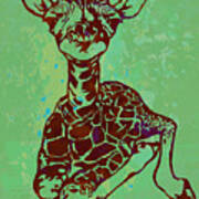 Baby Giraffe - Pop Modern Etching Art Poster #1 Art Print