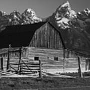 Barn In The Mountains #1 Art Print