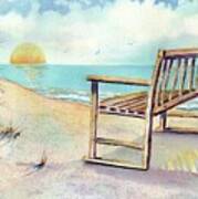 Beach Bench #1 Art Print