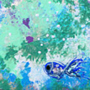 1 Blue Fish Art Print