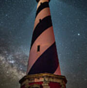 Cape Hatteras Lighthouse At Night #1 Art Print