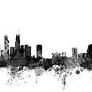 Chicago And St Louis Skyline Mashup #1 Art Print