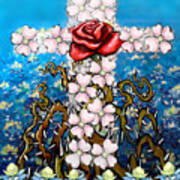 Cross Of Flowers #1 Art Print