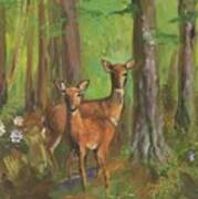 Deer Friends Art Print