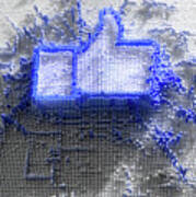 Facebook Like Logo In Pixels #1 Art Print